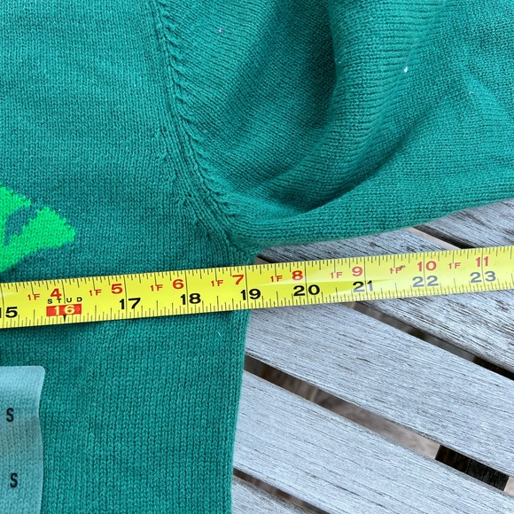 Woman Owned Grayson Threads Green Crew Neck Sweater with “Lucky” Design - Picture 4 of 8